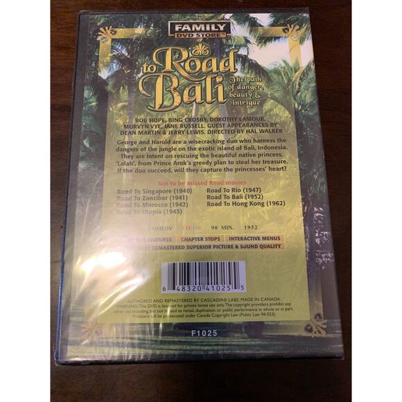 Road To Bali DVD Bob Hope Bing Crosby Dorothy Lamour Murvyn Russell Jane Vye - Picture 3 of 3